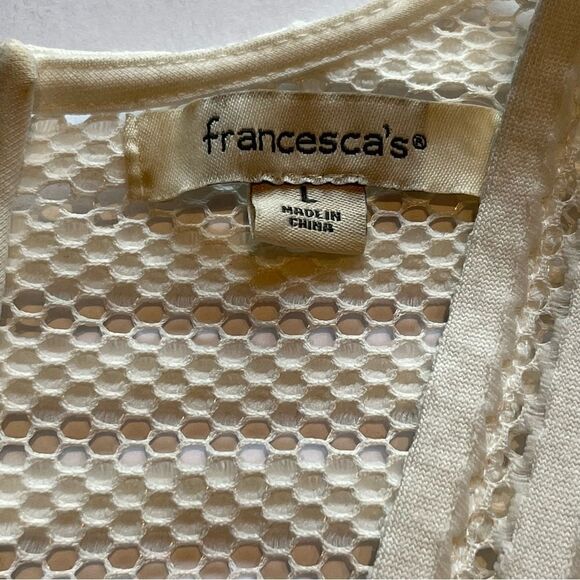 Beautiful Cream Dress Francesca's Size Large Sleeveless V neck - Picture 4 of 15